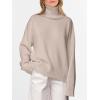 imageANRABESS Womens Turtleneck Sweaters Oversized Chunky Long Sleeve Knit High Low Hem Pullover Top 2026 Fall Winter FashionLight Khaki