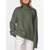 imageANRABESS Womens Turtleneck Sweaters Oversized Chunky Long Sleeve Knit High Low Hem Pullover Top 2026 Fall Winter FashionOlive Green