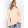 imageANRABESS Womens Turtleneck Sweaters Oversized Chunky Long Sleeve Knit High Low Hem Pullover Top 2026 Fall Winter FashionParchment