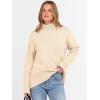 imageANRABESS Womens Turtleneck Sweaters Oversized Chunky Long Sleeve Knit High Low Hem Pullover Top 2026 Fall Winter FashionParchment