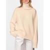 imageANRABESS Womens Turtleneck Sweaters Oversized Chunky Long Sleeve Knit High Low Hem Pullover Top 2026 Fall Winter FashionParchment