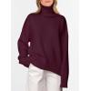 imageANRABESS Womens Turtleneck Sweaters Oversized Chunky Long Sleeve Knit High Low Hem Pullover Top 2026 Fall Winter FashionWine Red