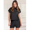 imageANRABESS Womens Two Piece Summer Outfits Knit Sweater Short Sets Pullover Tops amp Shorts Lounge Matching Clothes SetBlack