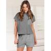 imageANRABESS Womens Two Piece Summer Outfits Knit Sweater Short Sets Pullover Tops amp Shorts Lounge Matching Clothes SetDark Grey