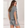 imageANRABESS Womens Two Piece Summer Outfits Knit Sweater Short Sets Pullover Tops amp Shorts Lounge Matching Clothes SetDark Grey
