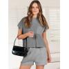 imageANRABESS Womens Two Piece Summer Outfits Knit Sweater Short Sets Pullover Tops amp Shorts Lounge Matching Clothes SetDark Grey