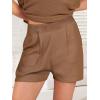 imageANRABESS Womens Two Piece Summer Outfits Knit Sweater Short Sets Pullover Tops amp Shorts Lounge Matching Clothes SetDeep Brown