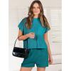 imageANRABESS Womens Two Piece Summer Outfits Knit Sweater Short Sets Pullover Tops amp Shorts Lounge Matching Clothes SetDeep Green