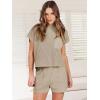 imageANRABESS Womens Two Piece Summer Outfits Knit Sweater Short Sets Pullover Tops amp Shorts Lounge Matching Clothes SetKhaki