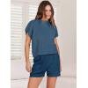 imageANRABESS Womens Two Piece Summer Outfits Knit Sweater Short Sets Pullover Tops amp Shorts Lounge Matching Clothes SetNavy Blue