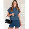 imageANRABESS Womens Two Piece Summer Outfits Knit Sweater Short Sets Pullover Tops amp Shorts Lounge Matching Clothes SetNavy Blue