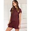 imageANRABESS Womens Two Piece Summer Outfits Knit Sweater Short Sets Pullover Tops amp Shorts Lounge Matching Clothes SetRed