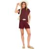 imageANRABESS Womens Two Piece Summer Outfits Knit Sweater Short Sets Pullover Tops amp Shorts Lounge Matching Clothes SetRed
