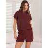 imageANRABESS Womens Two Piece Summer Outfits Knit Sweater Short Sets Pullover Tops amp Shorts Lounge Matching Clothes SetRed