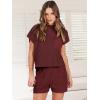 imageANRABESS Womens Two Piece Summer Outfits Knit Sweater Short Sets Pullover Tops amp Shorts Lounge Matching Clothes SetRed