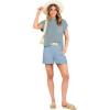 imageANRABESS Womens Two Piece Summer Outfits Knit Sweater Short Sets Pullover Tops amp Shorts Lounge Matching Clothes SetSky