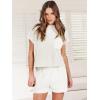 imageANRABESS Womens Two Piece Summer Outfits Knit Sweater Short Sets Pullover Tops amp Shorts Lounge Matching Clothes SetWhite