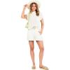 imageANRABESS Womens Two Piece Summer Outfits Knit Sweater Short Sets Pullover Tops amp Shorts Lounge Matching Clothes SetWhite