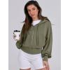 imageANRABESS Womens Zip Up Hoodies Cropped Sweatshirts Casual Comfy Cute Zip Jackets Fashion Trendy Fall Outfits 2026 Y2K ClothesArmy Green