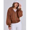 imageANRABESS Womens Zip Up Hoodies Cropped Sweatshirts Casual Comfy Cute Zip Jackets Fashion Trendy Fall Outfits 2026 Y2K ClothesCaramel