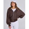 imageANRABESS Womens Zip Up Hoodies Cropped Sweatshirts Casual Comfy Cute Zip Jackets Fashion Trendy Fall Outfits 2026 Y2K ClothesCoffee