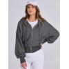 imageANRABESS Womens Zip Up Hoodies Cropped Sweatshirts Casual Comfy Cute Zip Jackets Fashion Trendy Fall Outfits 2026 Y2K ClothesDeep Grey