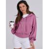 imageANRABESS Womens Zip Up Hoodies Cropped Sweatshirts Casual Comfy Cute Zip Jackets Fashion Trendy Fall Outfits 2026 Y2K ClothesHot Pink