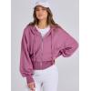 imageANRABESS Womens Zip Up Hoodies Cropped Sweatshirts Casual Comfy Cute Zip Jackets Fashion Trendy Fall Outfits 2026 Y2K ClothesHot Pink