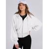 imageANRABESS Womens Zip Up Hoodies Cropped Sweatshirts Casual Comfy Cute Zip Jackets Fashion Trendy Fall Outfits 2026 Y2K ClothesWhite