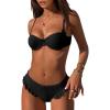 imageANRABESS Bikini Sets for Women Two Piece Cheeky Swimsuit String Sexy Ruffle High Cut Triangle Bathing Suit Cute Swimwear 2026Black