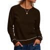 imageANRABESS Sweaters for Women Long Sleeve Cropped Lightweight 2026 Spring Casual Knit Crewneck Pullover Top Soft Trendy OutfitsCoffee