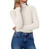 imageANRABESS Turtleneck Sweaters for Women 2025 Fall Long Sleeve Dressy Casual Slim Soft Fitted Basic Pullover TopsWhite