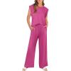 imageANRABESS Women 2 Piece Outfits Tank Top amp Palazzo Pants 2026 Summer Lounge Matching Sets Travel Vacation Beach ClothingHot Pink