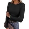imageANRABESS Women Long Sleeve Thermal Shirt Fleece Tops 2026 Fall Winter Crew Neck Casual Base Layer TShirts Warm UndershirtsBlack