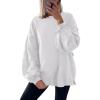 imageANRABESS Women Oversized Long Sleeve Sweatshirts Crewneck Side Slit Loose Teen Girl Pullover Top 2026 Fall Y2K Trendy OutfitsWhite