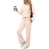 imageANRABESS Womens 2 Piece Lounge Sets Casual Travel Outfits Wide Leg Tracksuit Sweatsuits Matching Set 2026 Fall ClothesApricot