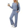 imageANRABESS Womens 2 Piece Lounge Sets Casual Travel Outfits Wide Leg Tracksuit Sweatsuits Matching Set 2026 Fall ClothesBlue