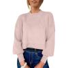 imageANRABESS Womens Cropped Sweaters Oversized Crewneck Long Batwing Sleeve Side Slit Ribbed Knit Pullover Tops 2025 Fall ClothesPink