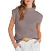 imageANRABESS Womens Mock Neck Sleeveless Sweater Vest Casual Cap Sleeve Knit Pullover Tank Tops 2026 Fall ClothesRed Apricot