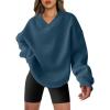imageANRABESS Womens Oversized V Neck Sweatshirt Fleece Long Sleeve Hoodies Pullover Comfy Top 2026 Outfits Teen Preppy ClothesDeep Blue