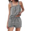 imageANRABESS Womens Pajama Sets Striped 2 Piece Pjs Summer Ruffle Cute Tank Top and Shorts Sleepwear 2026 Comfy Soft Lounge SetsBlack White Stripe