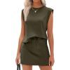 imageANRABESS Womens Summer 2 Piece Short Skirt Sets 2026 Cap Sleeve Top Athletic Skort Workout Tennis Matching Set Travel OutfitsArmy Green