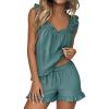 imageANRABESS Womens Summer Lounge Set 2 Piece Outfits Ruffle Tank Top and Shorts Set 2026 Beach Vacation Cover Up Clothes Lake Small