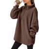 imageANRABESS Womens Sweatshirt Sherpa Fuzzy Fleece Zip Up Hoodies Cozy Pullover Soft Sweaters Tops 2025 Fall Trendy ClothesRed Brown