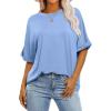 imageANRABESS Womens Tops Oversized T Shirts Short Sleeve Crewneck Summer Casual Loose Basic Tee Shirt 2026 Trendy Fashion ClothesSky Blue