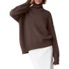 imageANRABESS Womens Turtleneck Sweaters Oversized Chunky Long Sleeve Knit High Low Hem Pullover Top 2026 Fall Winter FashionChocola