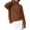 imageANRABESS Womens Turtleneck Sweaters Oversized Chunky Long Sleeve Knit High Low Hem Pullover Top 2026 Fall Winter FashionDeep Caramel