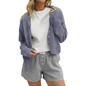 imageANRABESS Cardigan Sweaters for Women Oversized Button Down Long Sleeve Cardigans 2026 Spring Outfits Travel Holiday ClothesDark Grey