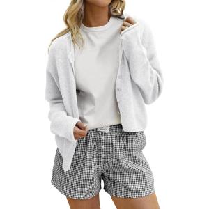 imageANRABESS Cardigan Sweaters for Women Oversized Button Down Long Sleeve Cardigans 2026 Spring Outfits Travel Holiday ClothesLight Grey