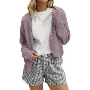 imageANRABESS Cardigan Sweaters for Women Oversized Button Down Long Sleeve Cardigans 2026 Spring Outfits Travel Holiday ClothesNutmeg